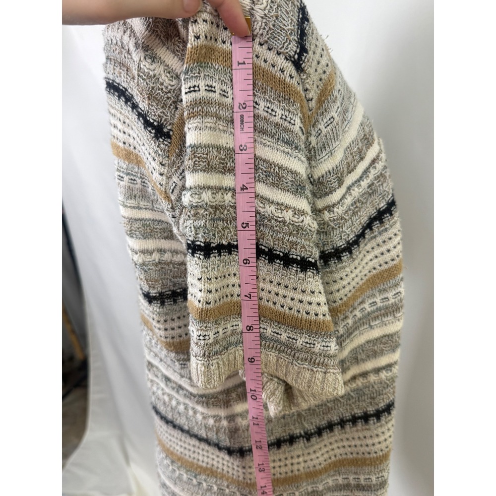VTG Basic Editions K-Mart Large Striped‎ Knit Top Keyhole Grannycore 90s Modest - Picture 6 of 7